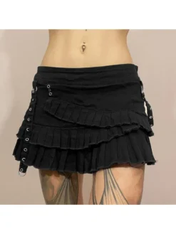 2023 Dark Style Black Women's Short Skirt