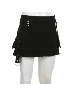 2023 Dark Style Black Women's Short Skirt -Bambam Clothing Shop P 20230303181531623 353