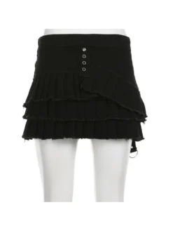 2023 Dark Style Black Women's Short Skirt -Bambam Clothing Shop P 20230303181533987 188