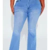 Embroidery Light Blue Plus Size Denim Jeans
