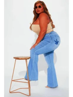 Embroidery Light Blue Plus Size Denim Jeans -Bambam Clothing Shop P 20230306171325759 659