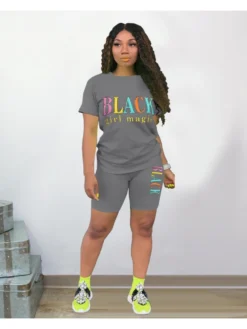 2023 Summer Casual Printing Trouser Two-Piece Set