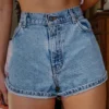 Resort Style Light Blue Denim Short For Women