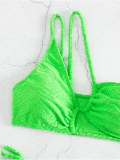 Asymmetry Green Designer Beach Women One Shoulder Bikini Sets -Bambam Clothing Shop P 20230401140431653 321