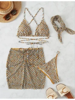 Ripple Printing Sexy Bikini Swimsuit Set -Bambam Clothing Shop P 20230413164732572 108