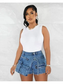 Women's Street Denim Multi-pocket Shorts -Bambam Clothing Shop P 20230418092126423 725