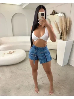 Women's Street Denim Multi-pocket Shorts -Bambam Clothing Shop P 20230418092131594 174