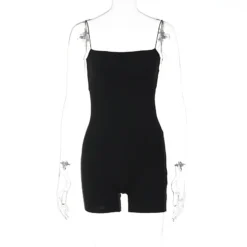 Casual Plain Spaghetti Straps Rompers For Women -Bambam Clothing Shop P 20230419100505306 328