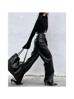 Fashion Street Black Loose Pants For Women -Bambam Clothing Shop P 20230419203232542 884