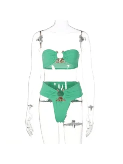 Sexy Pure Color Hollowed Out Bikini Swimsuit -Bambam Clothing Shop P 20230421184330678 137