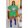 Casual Smiling Face Printing Shorts Two-Piece Suit