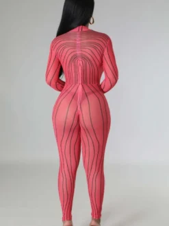Zipper Up See Through Sexy Long Sleeve Skinny Jumpsuits -Bambam Clothing Shop P 20230425195932131 652