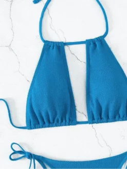 Sexy Hot Beach Light Blue Cutout Tie Wrap Bikini Sets -Bambam Clothing Shop P 20230505154831684 357