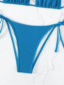 Sexy Hot Beach Light Blue Cutout Tie Wrap Bikini Sets -Bambam Clothing Shop P 20230505154834035 994