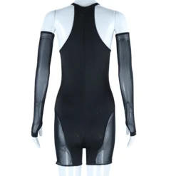 Women's Black Gauze See-Through Tight Rompers -Bambam Clothing Shop P 20230511145929013 358
