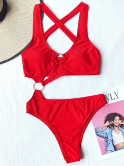 Cutout Halter One Piece Swimsuits For Women -Bambam Clothing Shop P 20230512190824783 102