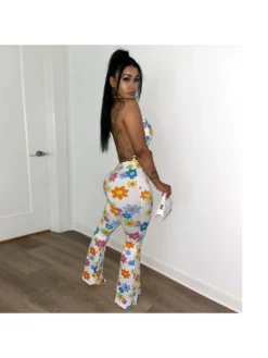 Flower Printed Deep V Neck Backless Jumpsuits -Bambam Clothing Shop P 20230522181721661 320