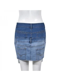 Fashion Blue Contrast Color Skirt For Women -Bambam Clothing Shop P 20230523113627728 524
