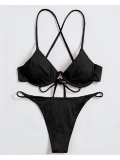 Sexy Backless Solid Bandage Bikini -Bambam Clothing Shop P 20230607120942293 256