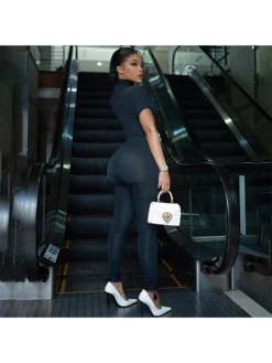 Women's Sexy Hollowed Out Irregular Black Jumpsuit -Bambam Clothing Shop P 20230713141527219 279