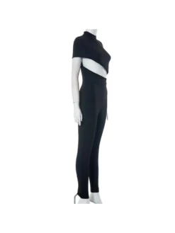 Women's Sexy Hollowed Out Irregular Black Jumpsuit -Bambam Clothing Shop P 20230713141536577 199