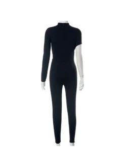 Women's Sexy Hollowed Out Irregular Black Jumpsuit -Bambam Clothing Shop P 20230713141538748 819