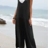V-Neck Pocket Wide Leg Jumpsuit