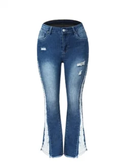 Fashion Side Ragged High Waist Jeans -Bambam Clothing Shop P 20230728135736992 629