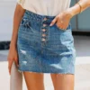 Women's Casual Denim Pure Color Skirts