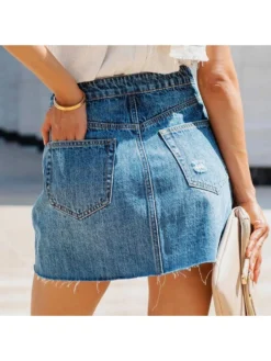 Women's Casual Denim Pure Color Skirts -Bambam Clothing Shop P 20230728183930015 846