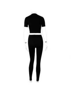 Solid Color Short Sleeve Slim Sports 2pc Sets -Bambam Clothing Shop P 20230810111608064 326