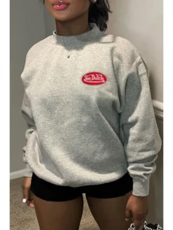 Printed Round Neck Long Sleeve Sweatshirt