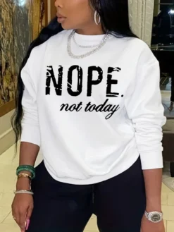 Fall Fashion Letter Crew Neck Sweatshirt