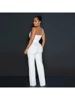 Pure Color Slim One Shoulder Wide Leg Jumpsuit -Bambam Clothing Shop P 20230831100022927 529