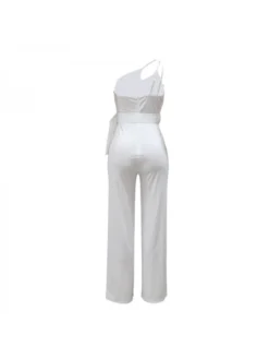Pure Color Slim One Shoulder Wide Leg Jumpsuit -Bambam Clothing Shop P 20230831100030687 744