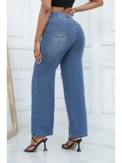 Fashion Ripped High Waist Straight Jeans -Bambam Clothing Shop P 20230915121646516 559