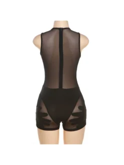 See Through High Rise Slim Rompers -Bambam Clothing Shop P 20230919152629365 528