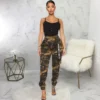 Camouflage High Rise Cargo Pants
