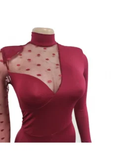 Polka See Through Long Sleeve Jumpsuit -Bambam Clothing Shop P 20231020093724712 821