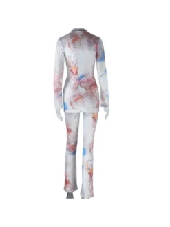 Abstract Printed Fitted Blouses Trouser Sets -Bambam Clothing Shop P 20231028162420729 901