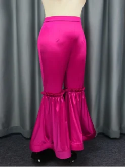 Solid Patchwork High Rise Flared Pants -Bambam Clothing Shop P 20231102183808971 235