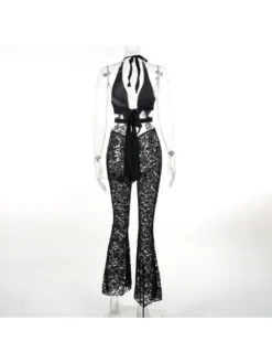 Patchwork Lace High Rise Jumpsuits -Bambam Clothing Shop P 20231121163730469 957