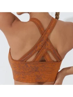 Pattern Surplice Neck Wide Strap Cross Yoga Tanks