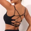 Solid Color Spaghetti Straps Drawstring Yoga Tanks