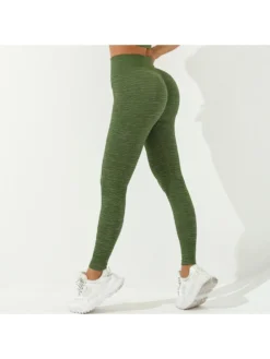 Striped High Rise Elasticized Yoga Pants -Bambam Clothing Shop P 20231124104808233 420