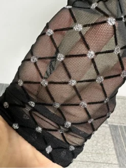 See Through Gauze Sequin Patchwork Jumpsuit -Bambam Clothing Shop P 20231130154735376 794