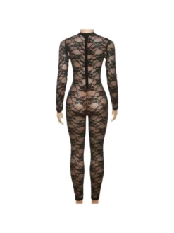 See Through Lace Patchwork Fitted Jumpsuit -Bambam Clothing Shop P 20231218180728366 731
