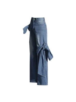 Ribbons Bow Patchwork Denim Jeans -Bambam Clothing Shop P 20231226163454300 843