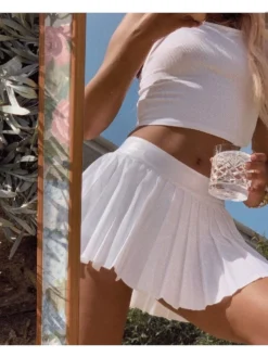 Pleated High Rise Loose Skirts -Bambam Clothing Shop P 20240106133100601 648