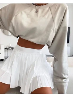 Pleated High Rise Loose Skirts -Bambam Clothing Shop P 20240106133106293 245